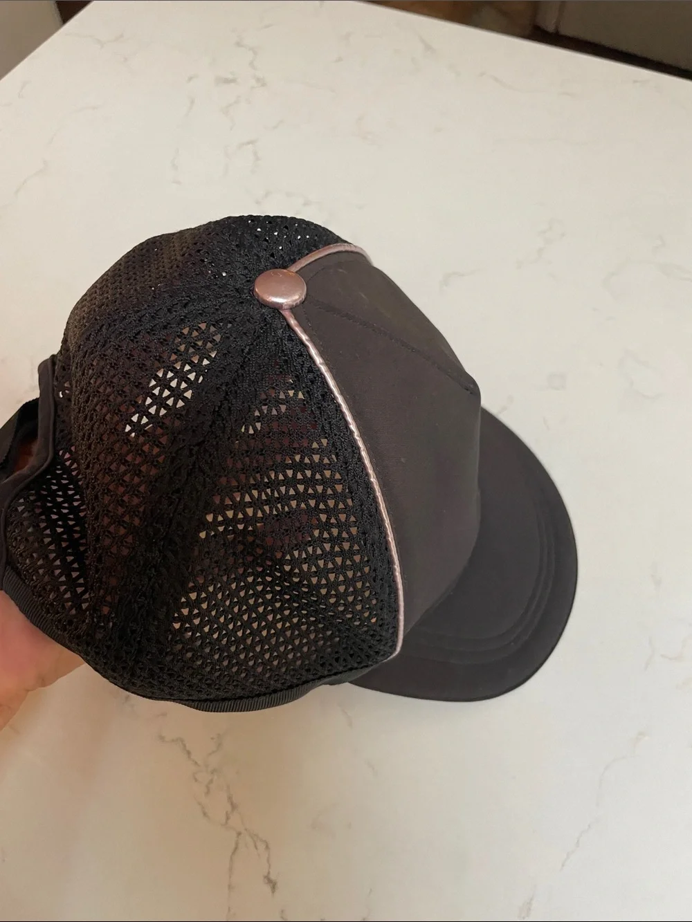Ivivva Girls Black Trucker Cap with Pink Metallic Accent XS/S
